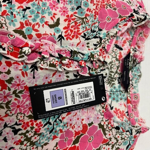 M&S Collection Floral Long  Maxi Long Sleeve Cottage Prairie Dress Size 8‎ - Picture 11 of 11